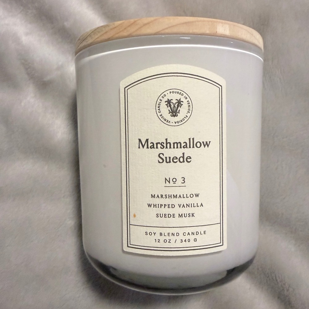 Venice Candle Co Marshmallow Suede No 3 Soy Blend Candle 12 oz Unused